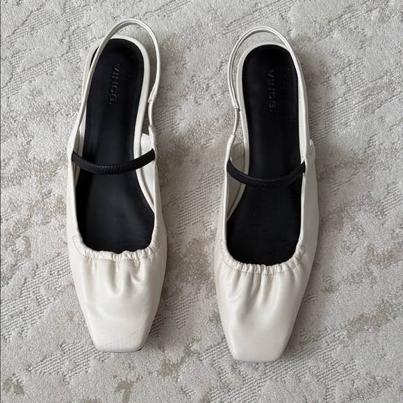Vince Shoes - Vince Venice Women's Slingback Flats in White size 11 or 41 UK.